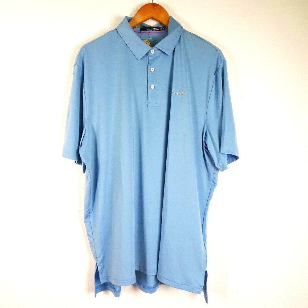 RLX Ralph Lauren Golf Polo Shirt Mens Size XL Blue Wicking UPF 50+